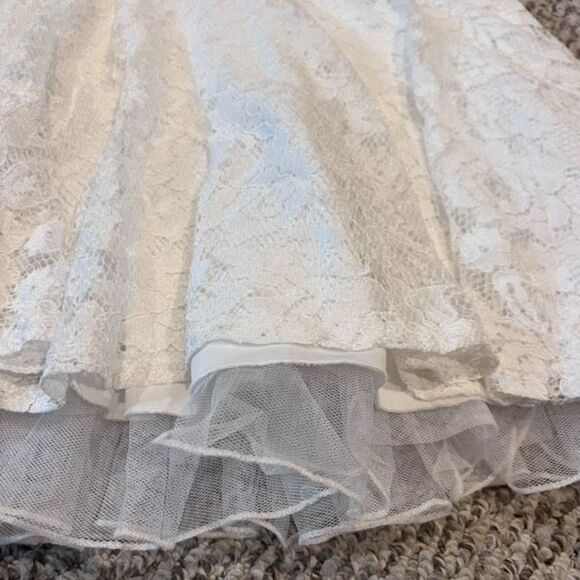 City Triangles Women's Floral Print Lace Overlay A-Line Mini Skirt White‎ Size 5 - Picture 8 of 10